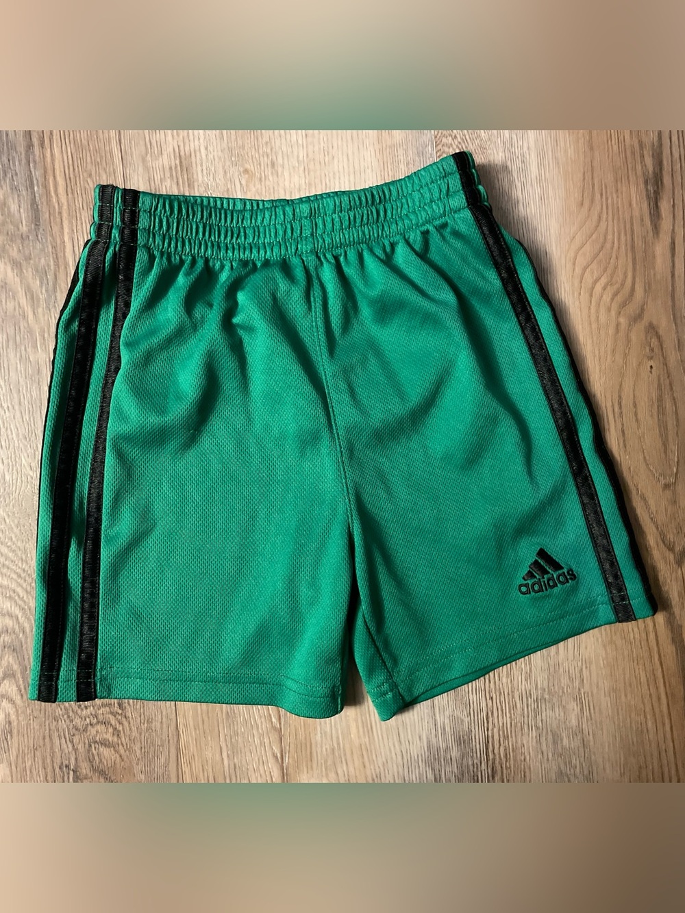 adidas kids Green Athletic Shorts with Black Trim